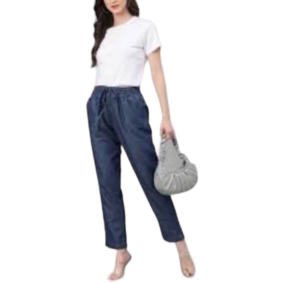 ELLEN TRACY Pants Women's Size Large Blue 100% Tencel/Lyocell Pull-On - Picture 2 of 14